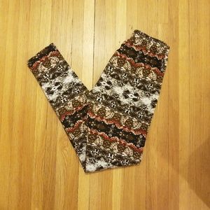 Pattern Fleece Lined Leggings